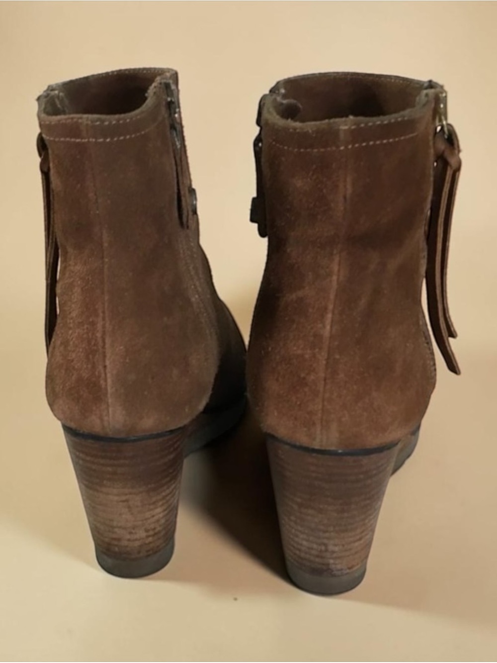 Fabianelli Italian Suede Wedge Ankle Boots, Brown, EU 38 🍂 - Picture 6 of 11